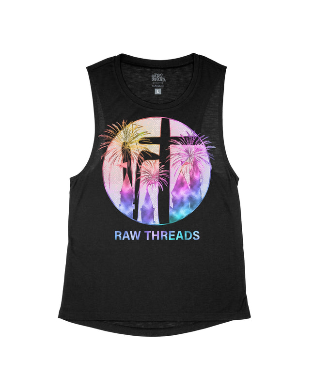 Iridescent Firework Castle Raw Threads Logo