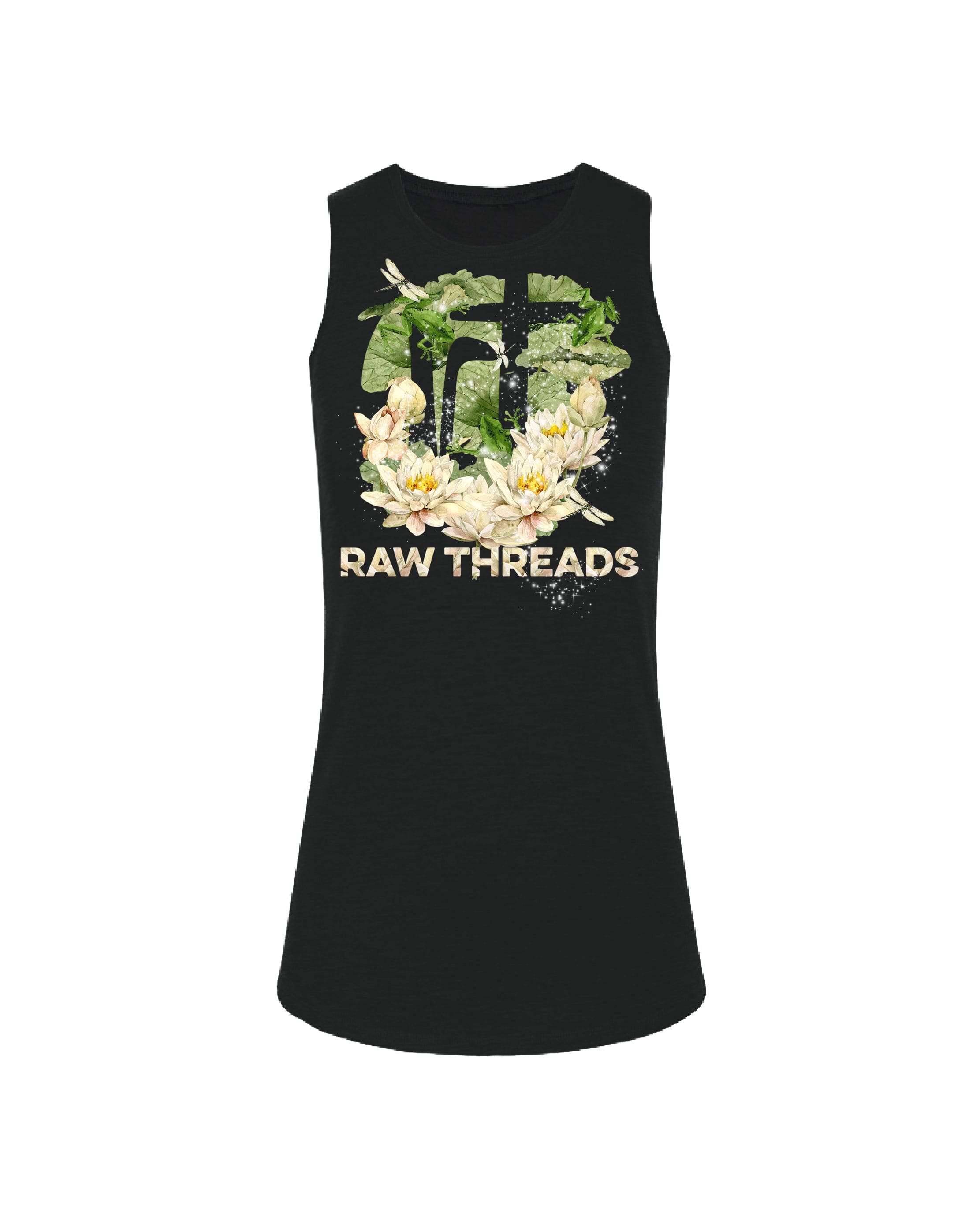 Water Lily and Frogs Raw Threads Logo