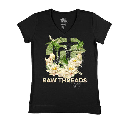 Water Lily and Frogs Raw Threads Logo