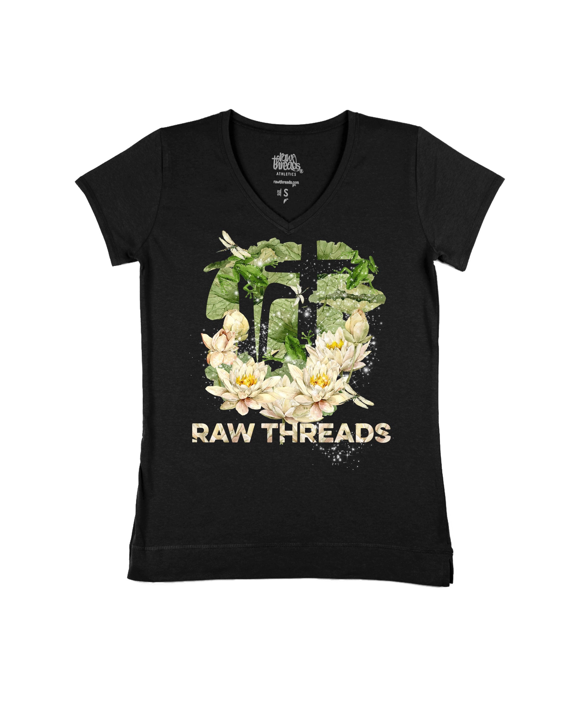 Water Lily and Frogs Raw Threads Logo