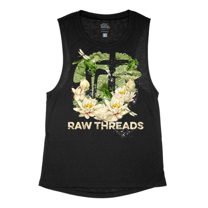 Water Lily and Frogs Raw Threads Logo