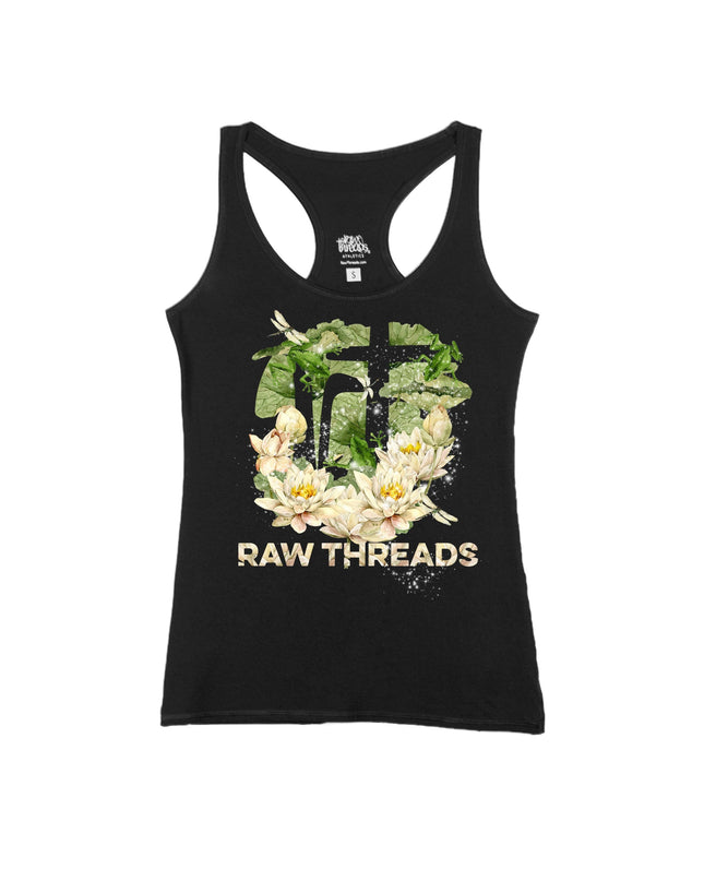 Water Lily and Frogs Raw Threads Logo