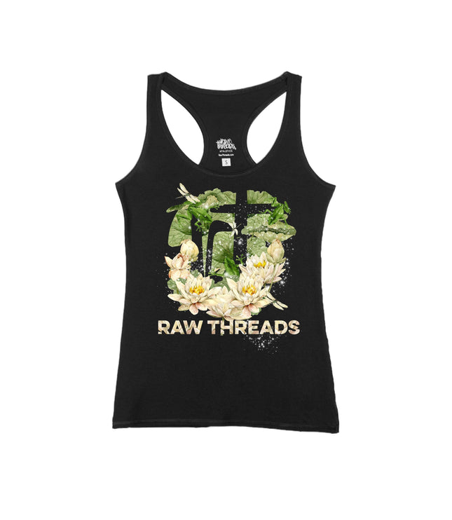 Water Lily and Frogs Raw Threads Logo
