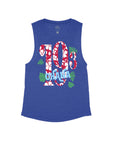 Heather Navy Flowy Tank