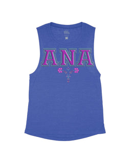 Heather Navy Flowy Tank / S
