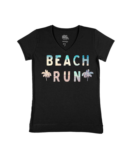 Beach Run with Waves and Sand (2 palm trees)