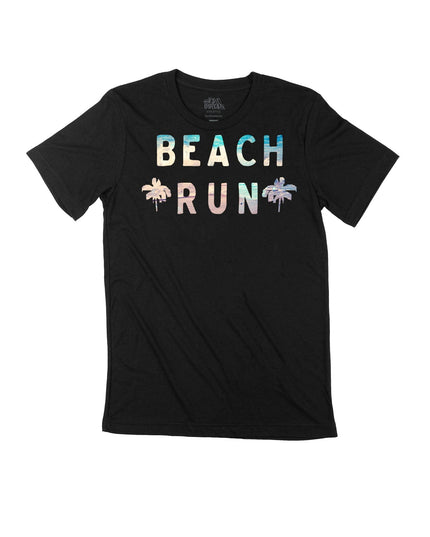 Beach Run with Waves and Sand (2 palm trees)