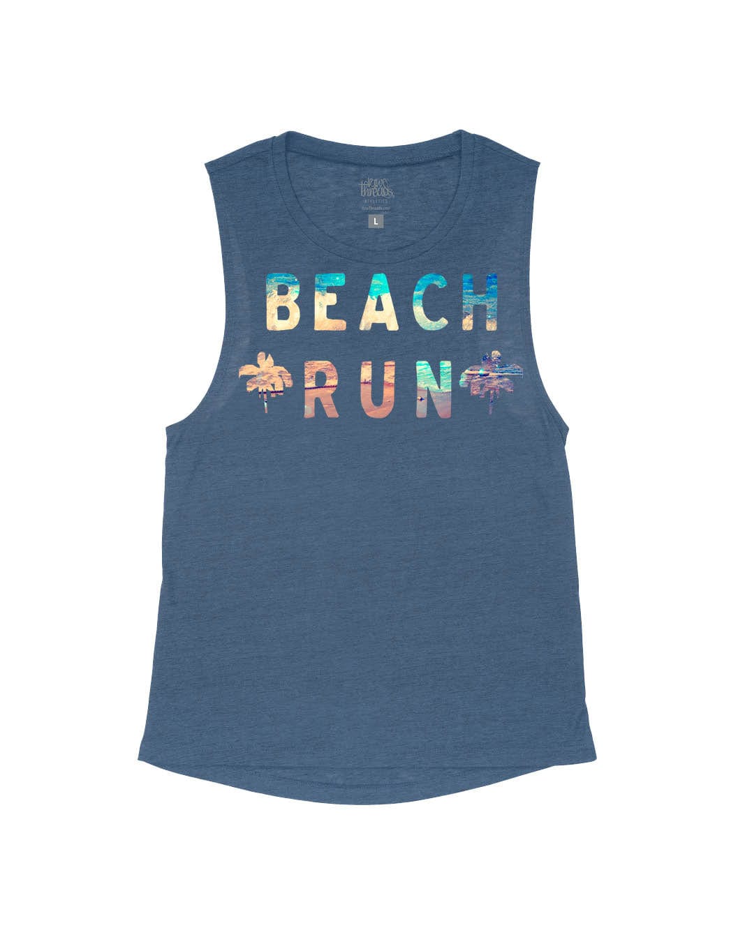 Beach Run with Waves and Sand (2 palm trees)