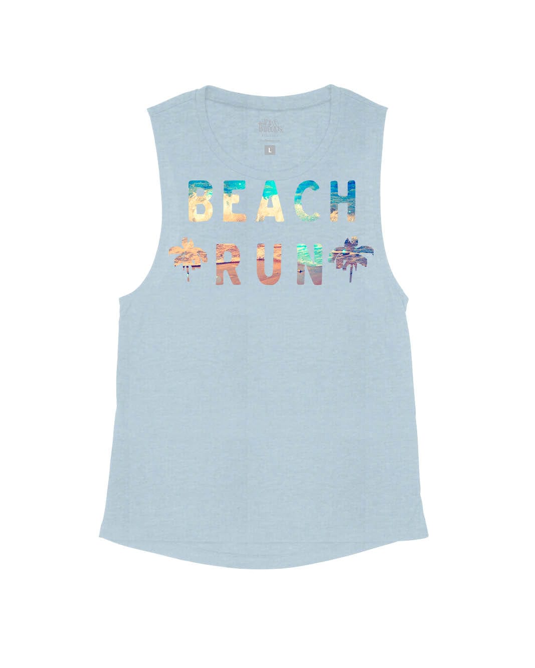 Beach Run with Waves and Sand (2 palm trees)