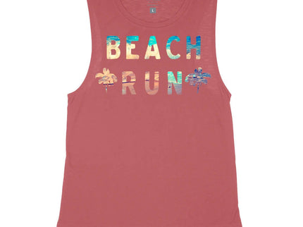 Beach Run with Waves and Sand (2 palm trees)