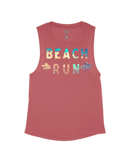 Beach Run with Waves and Sand (2 palm trees)