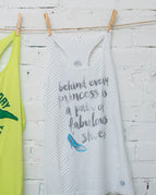 White Spiral Dot Racerback