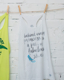 White Spiral Dot Racerback / XS