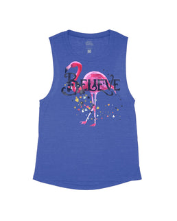 Heather Navy Flowy Tank / S