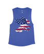 Heather Navy Flowy Tank