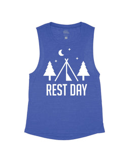 Heather Navy Flowy Tank / S