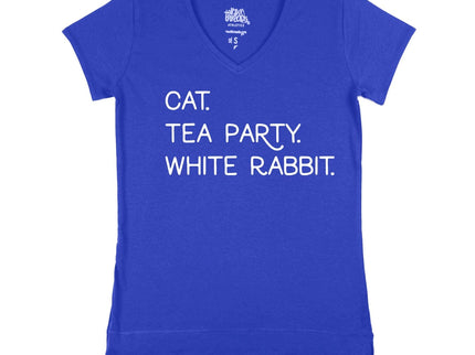 CAT. TEA PARTY. WHITE RABBIT.