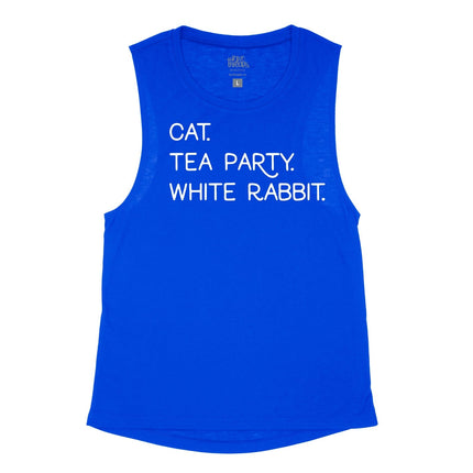 CAT. TEA PARTY. WHITE RABBIT.