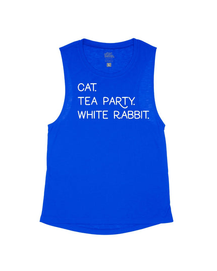 CAT. TEA PARTY. WHITE RABBIT.