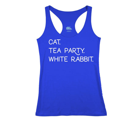 CAT. TEA PARTY. WHITE RABBIT.