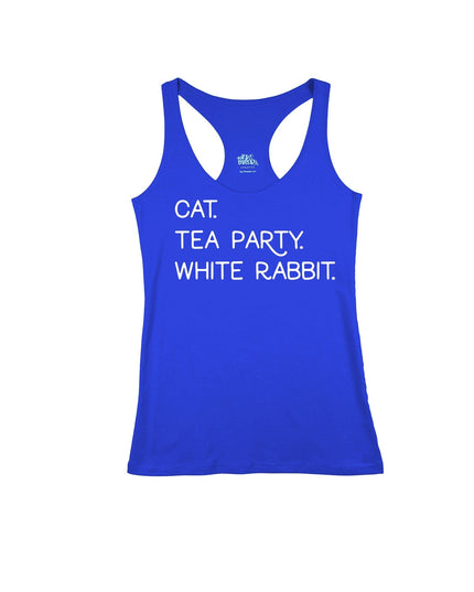 CAT. TEA PARTY. WHITE RABBIT.