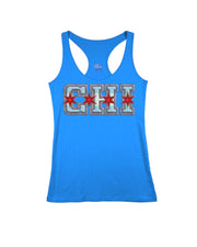 CHI Sorority Letters Sky Blue Racerback