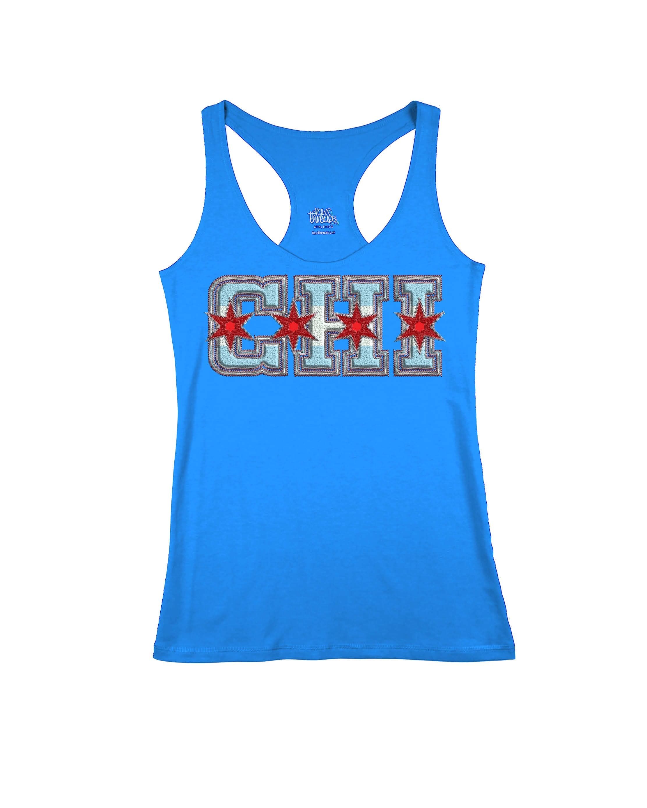 CHI Sorority Letters Sky Blue Racerback