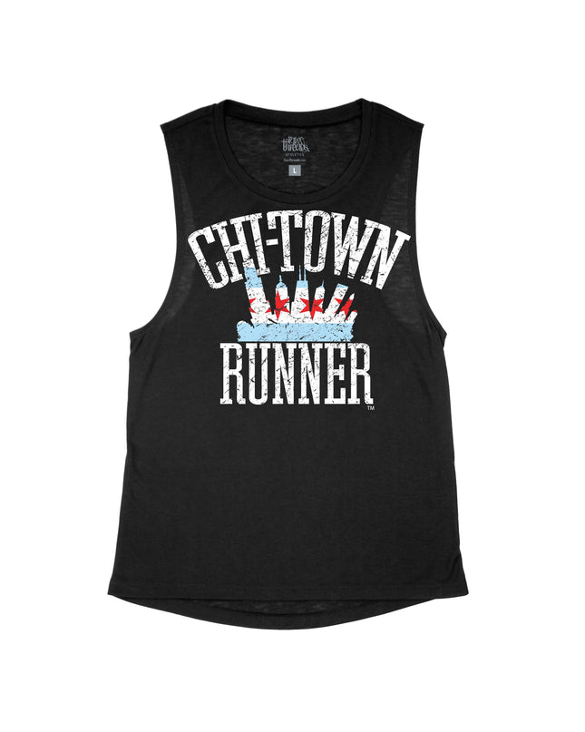 Chi-Town Runner Black Flowy Tank