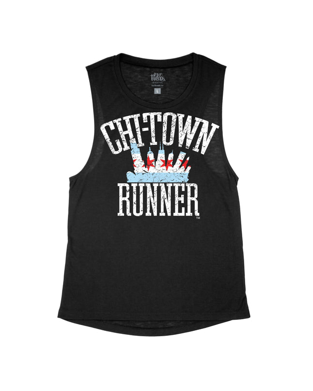 Chi-Town Runner Black Flowy Tank