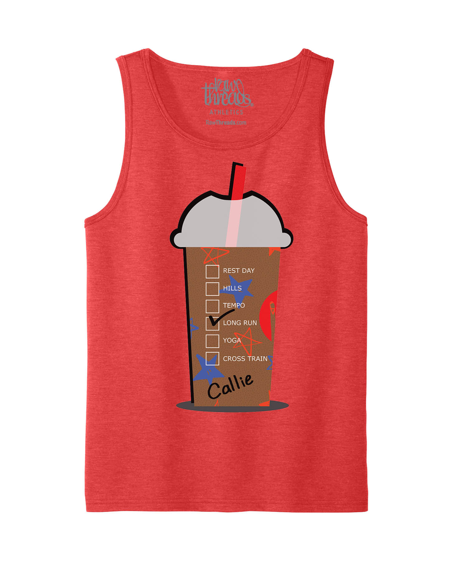Custom COLD Coffee Cup Red White and Blue Stars