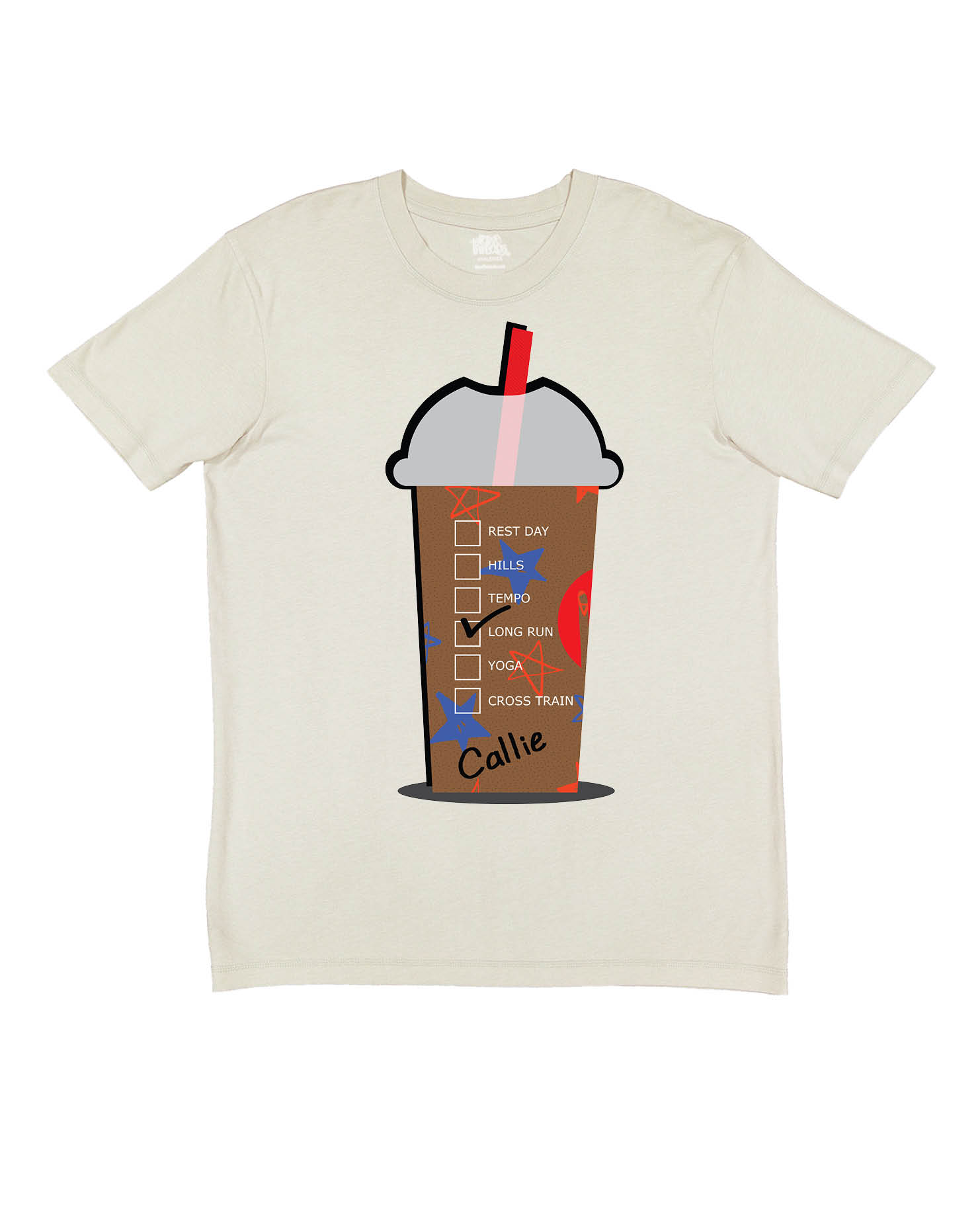 Custom COLD Coffee Cup Red White and Blue Stars