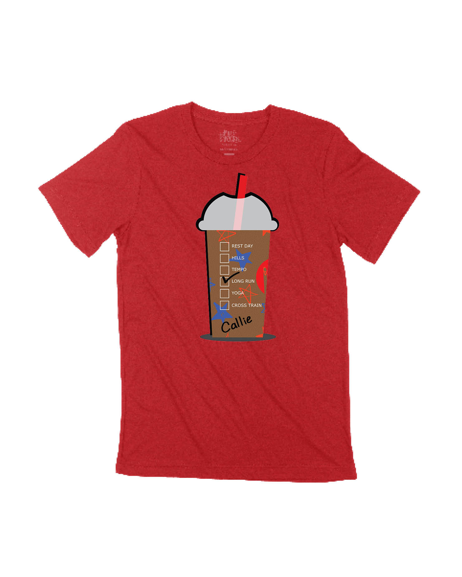 Custom COLD Coffee Cup Red White and Blue Stars