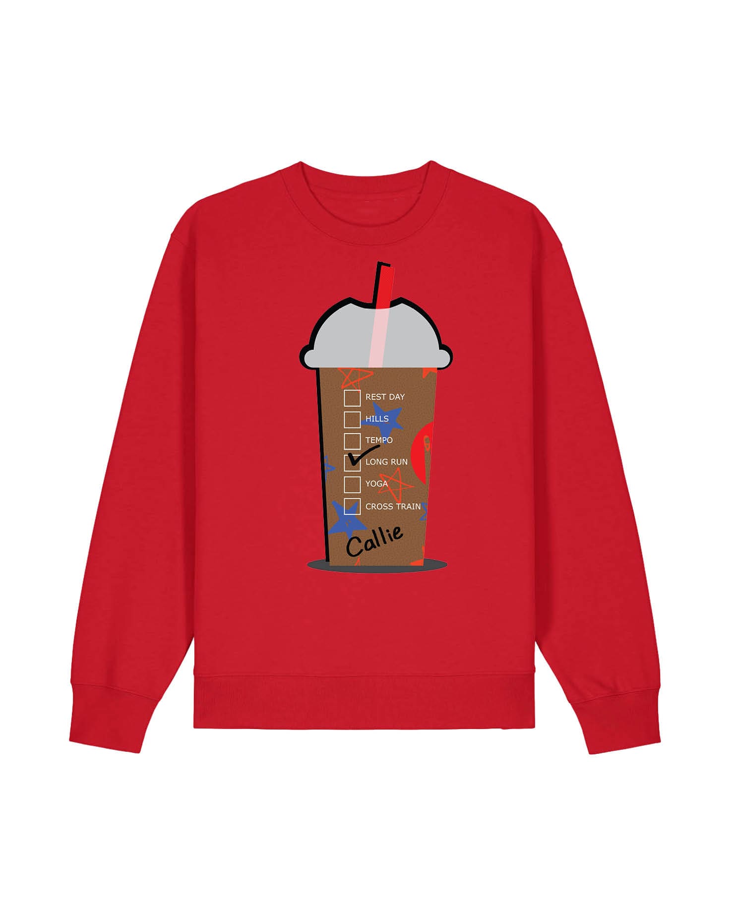 Custom COLD Coffee Cup Red White and Blue Stars