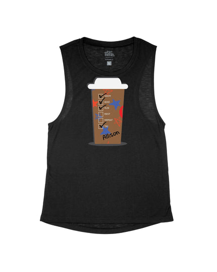 Custom HOT Coffee Cup Red White and Blue Stars