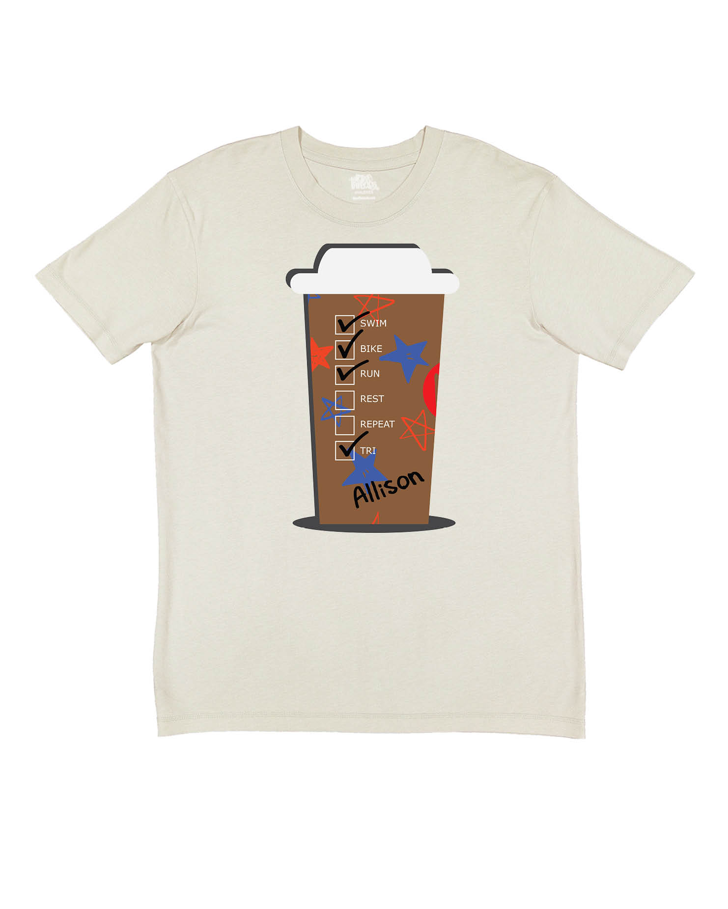 Custom HOT Coffee Cup Red White and Blue Stars