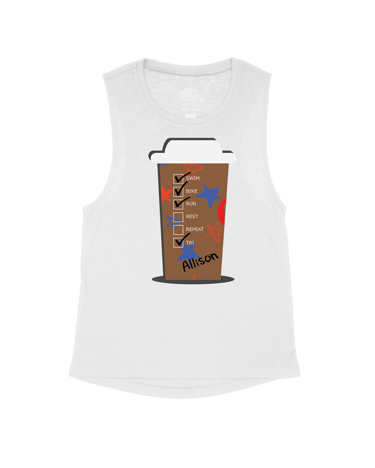 Custom HOT Coffee Cup Red White and Blue Stars