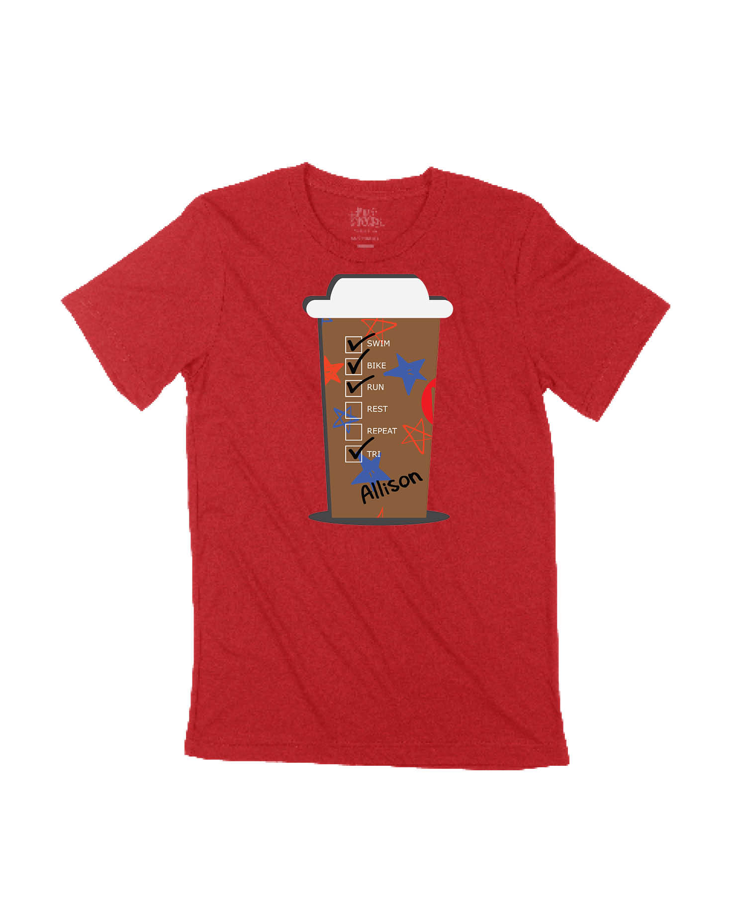 Custom HOT Coffee Cup Red White and Blue Stars