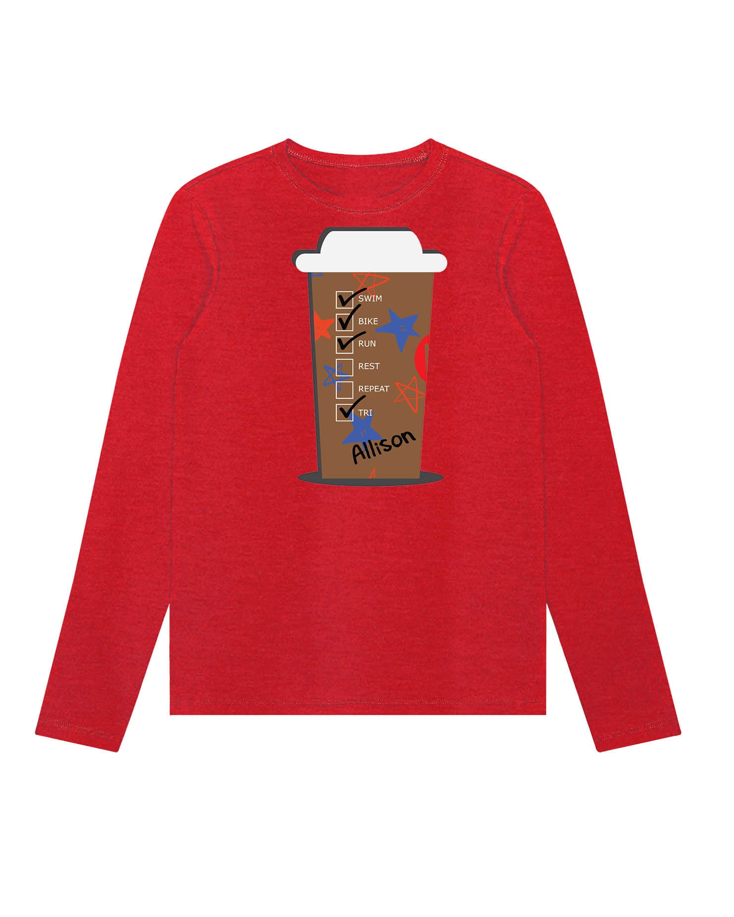 Custom HOT Coffee Cup Red White and Blue Stars