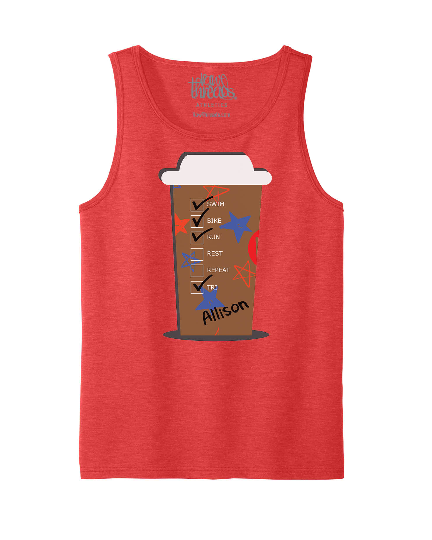 Custom HOT Coffee Cup Red White and Blue Stars