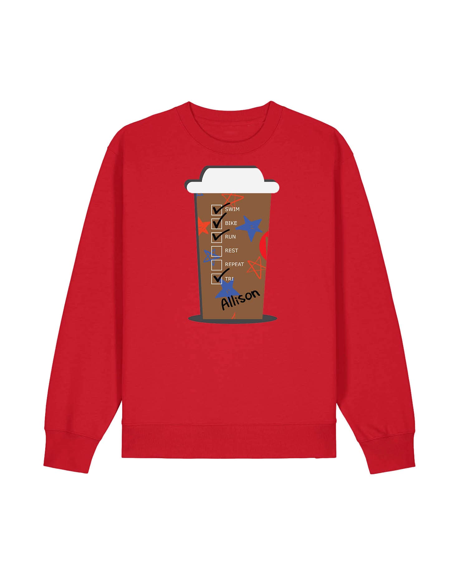 Custom HOT Coffee Cup Red White and Blue Stars
