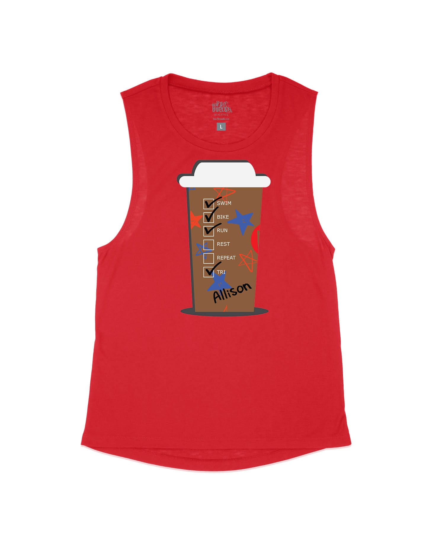 Custom HOT Coffee Cup Red White and Blue Stars