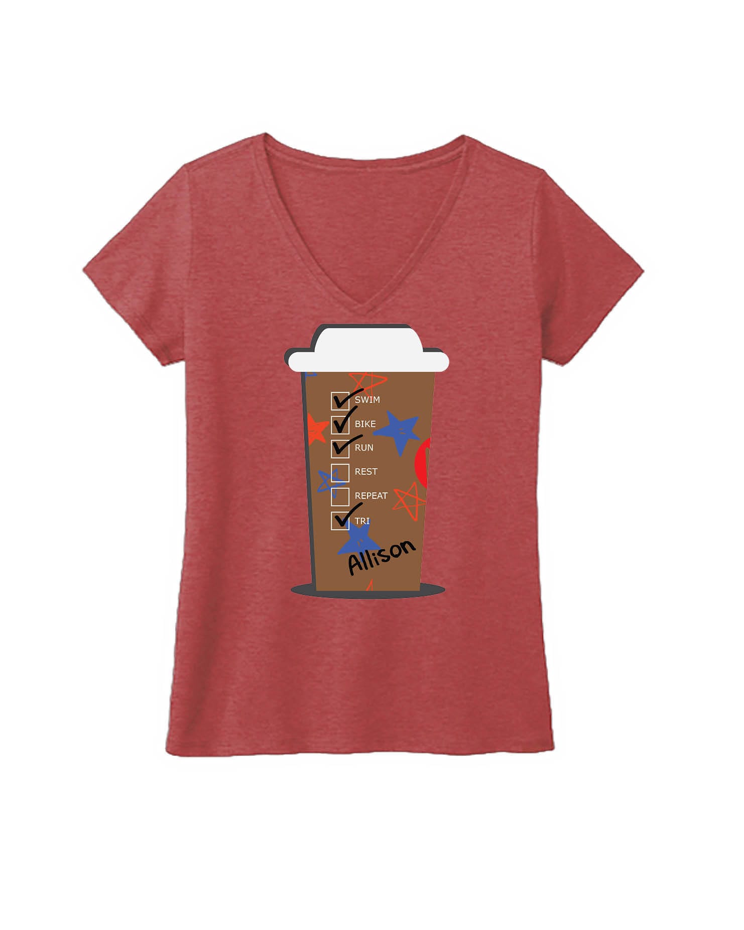 Custom HOT Coffee Cup Red White and Blue Stars