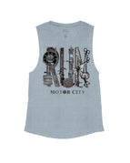 Stone Blue Flowy Tank