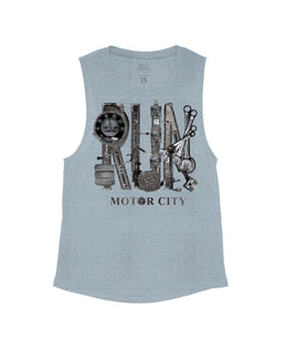 Stone Blue Flowy Tank / XS