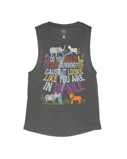 Black Heather Flowy Tank / XS