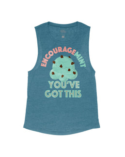 Deep Teal Flowy Tank / S