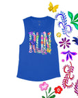 Royal Blue Flowy Tank