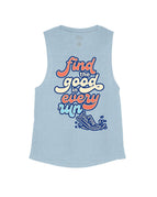 Stone Blue Flowy Tank