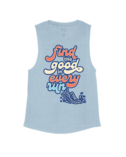 Stone Blue Flowy Tank / XS