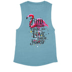 Heather Teal Flowy Tank